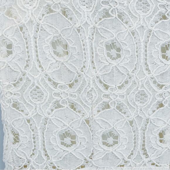 💗 3/$10 💗 BB Dakota Fit & Flare Lace Overlay Dress Ivory Size 6 NEW - Picture 9 of 15